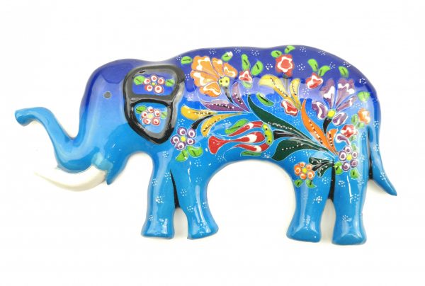 Hand Painted Ceramic Elephant Figure - Handmade Turkish Pottery - Image 6