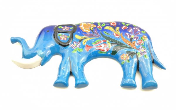 Hand Painted Ceramic Elephant Figure - Handmade Turkish Pottery - Image 7