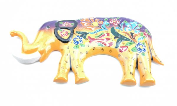 Hand Painted Ceramic Elephant Figure - Handmade Turkish Pottery - Image 9