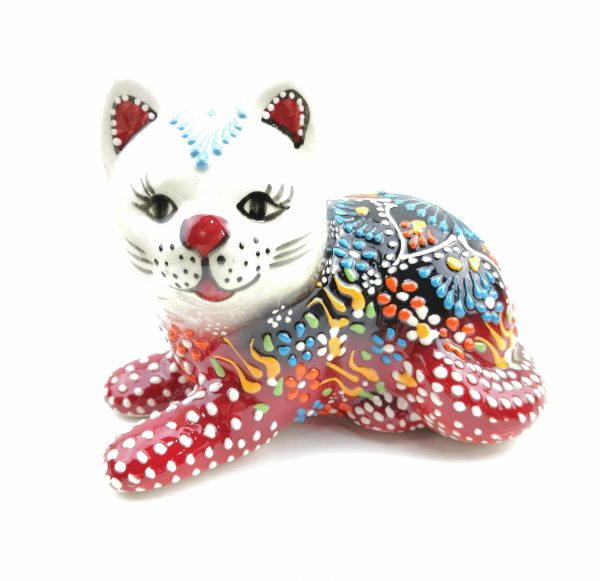 Handmade Ceramic Cats - Hand Painted Turkish Pottery Cats - Image 4