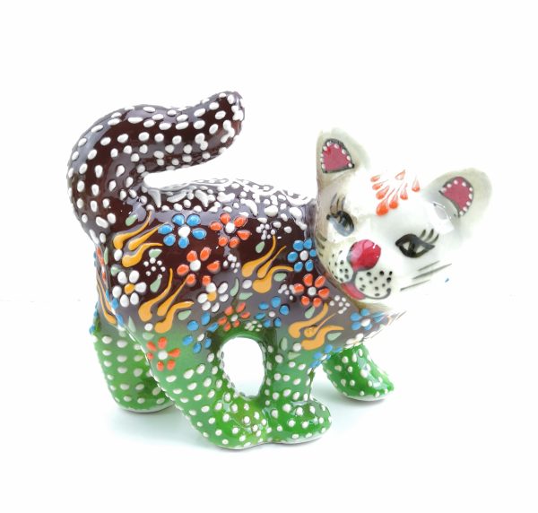 Handmade Ceramic Cats - Hand Painted Turkish Pottery Cats - Image 6