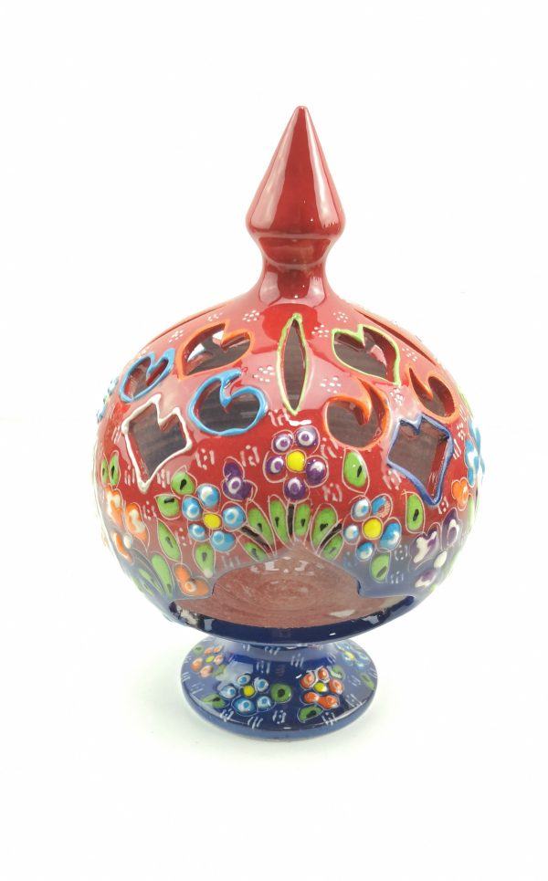 Hand Painted Ceramic Candle Holder - Handmade Turkish Pottery - Image 11