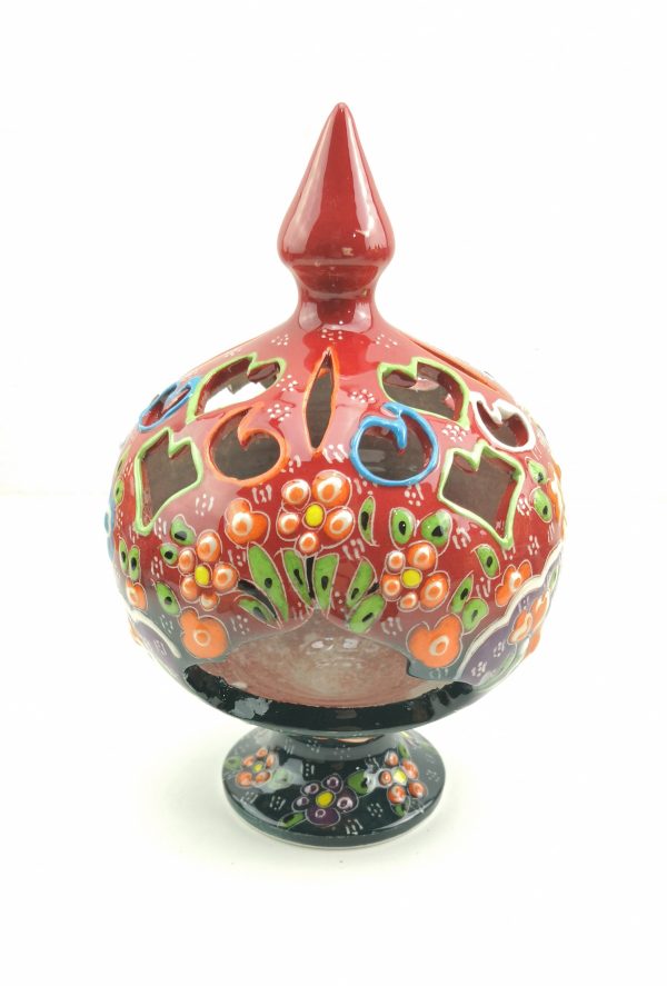 Hand Painted Ceramic Candle Holder - Handmade Turkish Pottery - Image 10