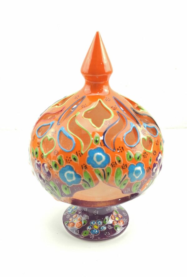 Hand Painted Ceramic Candle Holder - Handmade Turkish Pottery - Image 7