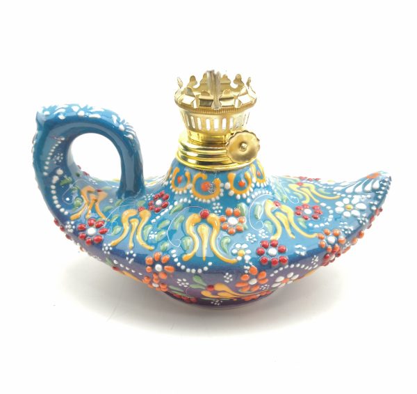 Handmade Ceramic Gas or Oil Lamp - Turkish Traditional Decorative Oil Lamp - Image 7