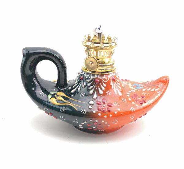 Handmade Ceramic Gas or Oil Lamp - Turkish Traditional Decorative Oil Lamp - Image 9