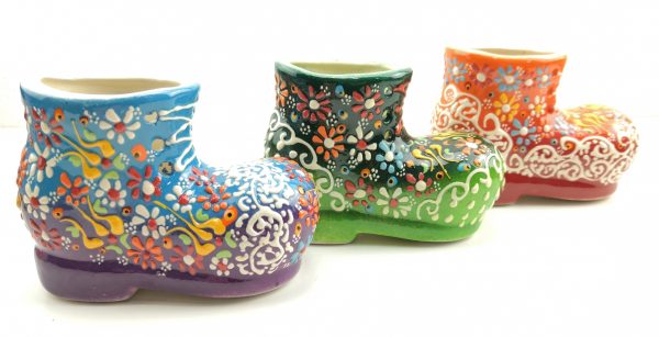 Handmade Ceramic Baby Shoe - Hand Painted Turkish Ceramic - Image 3