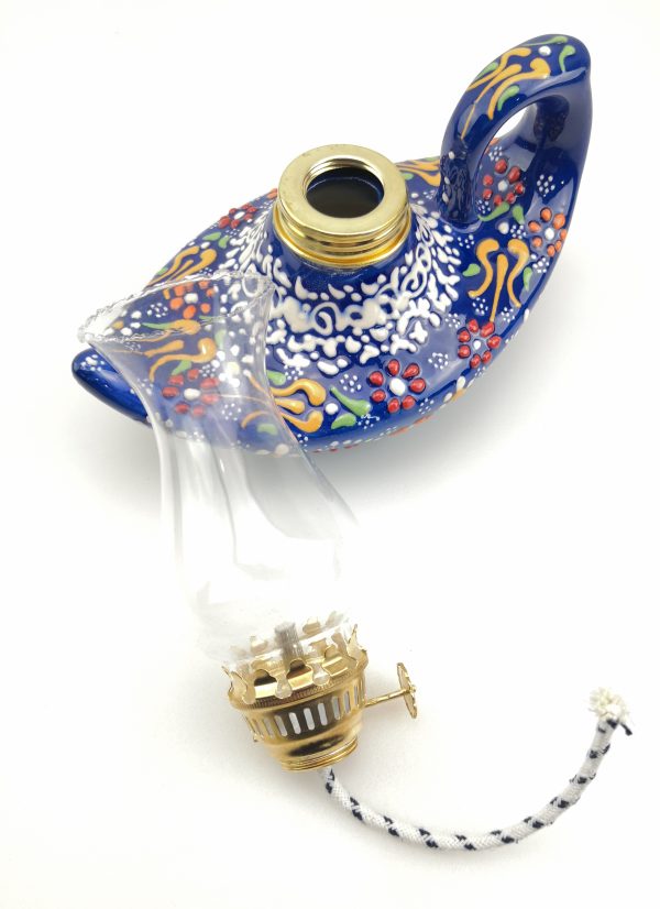 Handmade Ceramic Gas or Oil Lamp - Turkish Traditional Decorative Oil Lamp - Image 4