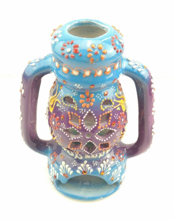 Hand Painted Ceramic Candle Holder - Handmade Turkish Pottery - Image 6