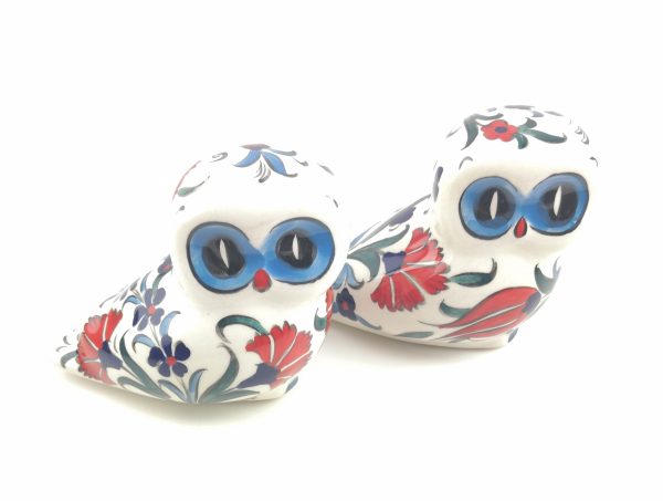 Hand Painted Ceramic Owl Figure - Handmade Turkish Ceramic - Image 3