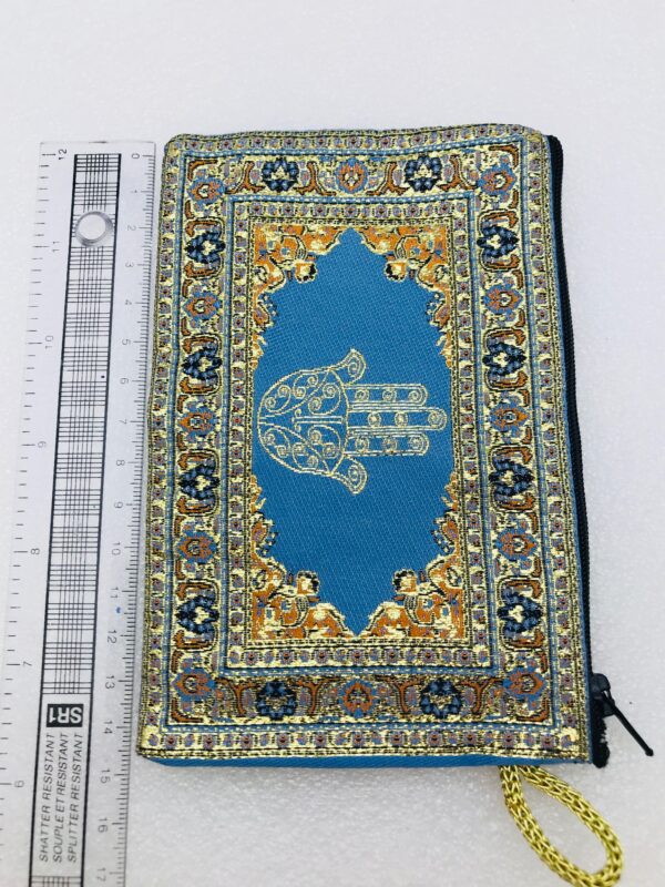 Traditional Turkish Handmade Purse with Hand of Hamsa Theme - Image 4