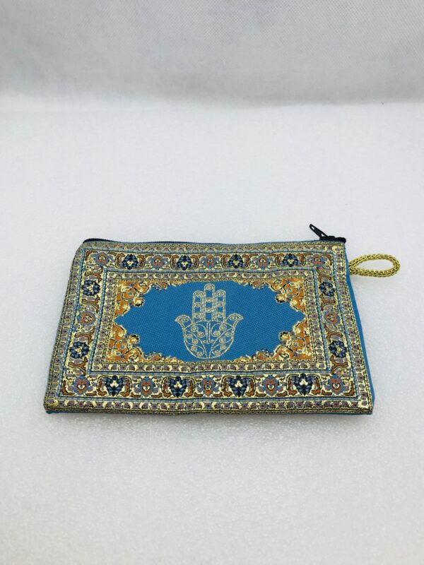 Traditional Turkish Handmade Purse with Hand of Hamsa Theme - Image 3