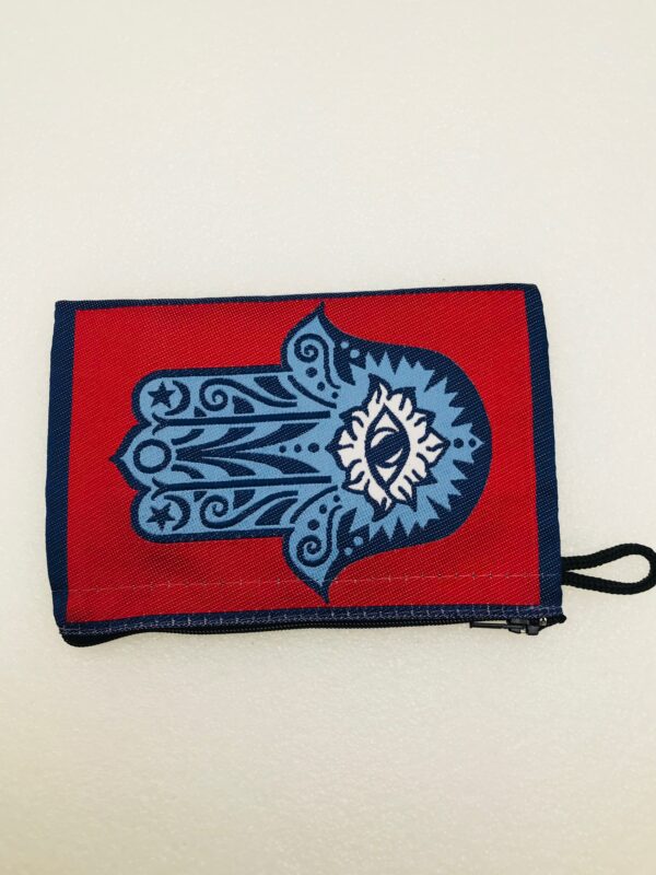 Traditional Turkish Handmade Purse with Hand of Hamsa Theme - Image 3