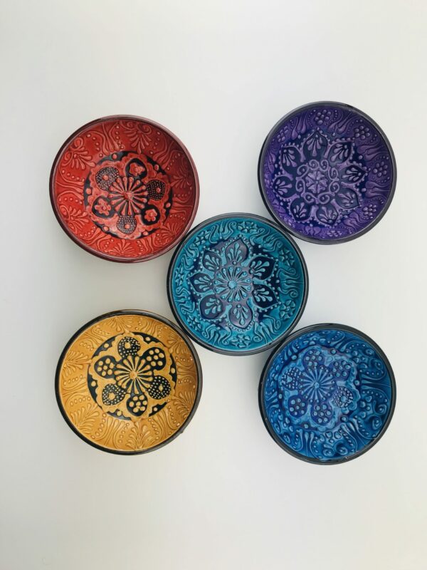 Traditional Turkish Hand Painted Bowl - 12 cm Mandala Dish 2