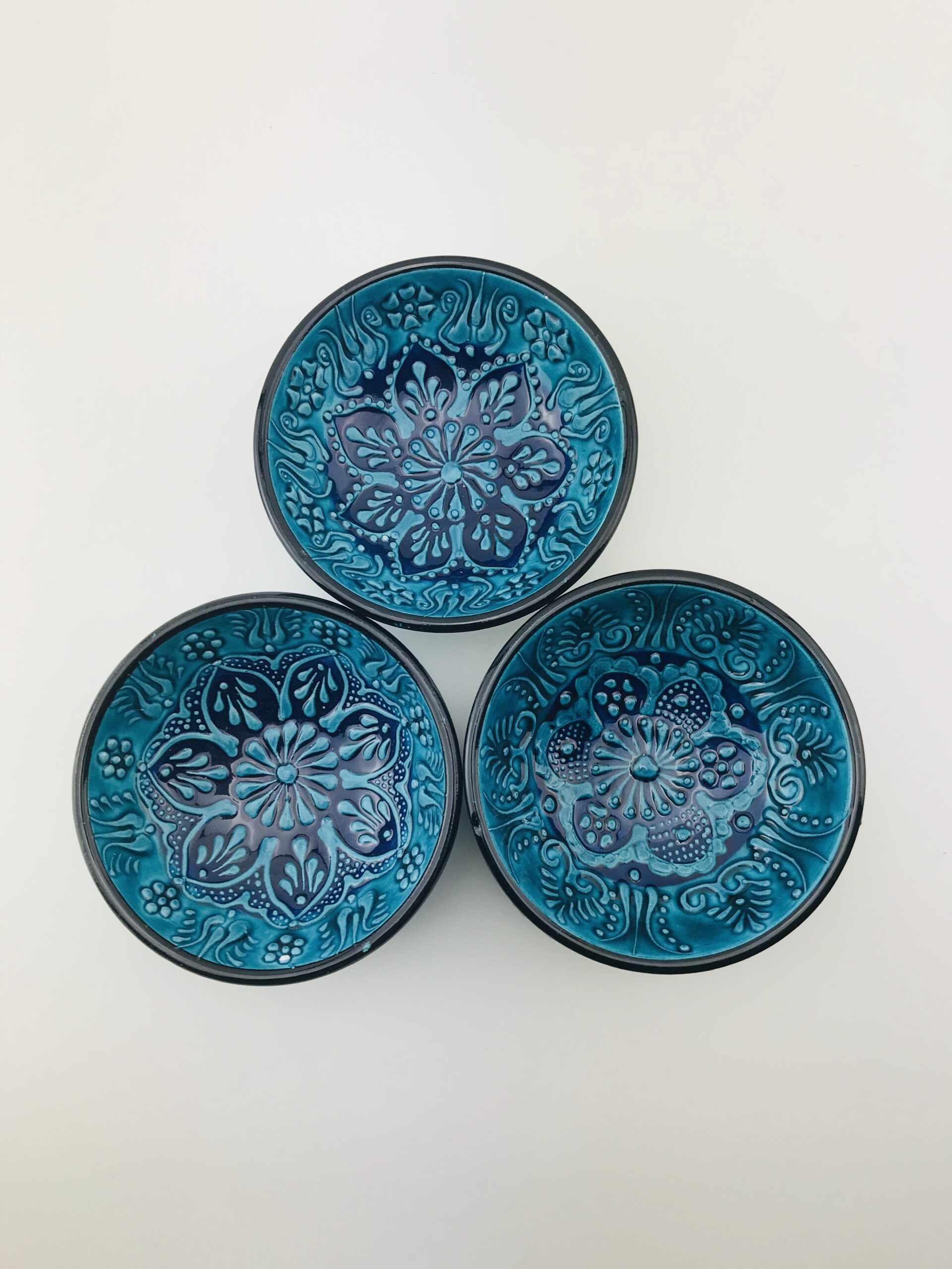 Traditional Turkish Hand Painted Bowl - 12 cm Mandala Dish 2 - Green