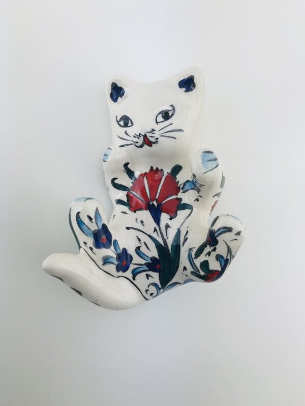 Handmade Iznik Ceramic Pet Cats, Hand Painted  Lovely Cats