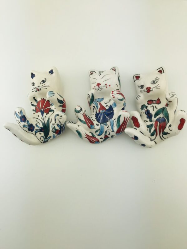 Handmade Iznik Ceramic Pet Cats, Hand Painted  Lovely Cats - Image 7