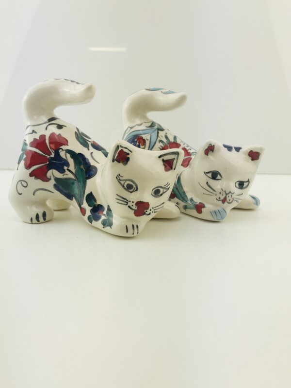 Sitting on Front Foot Handmade Iznik Ceramic Pet Cats, Hand Painted  Lovely Cats - Image 4