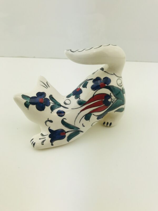 Sitting on Front Foot Handmade Iznik Ceramic Pet Cats, Hand Painted  Lovely Cats - Image 6