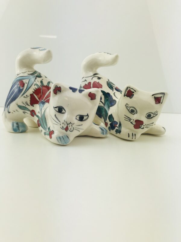 Sitting on Front Foot Handmade Iznik Ceramic Pet Cats, Hand Painted  Lovely Cats - Image 8