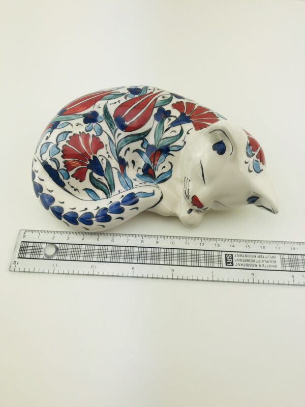 Sleeping Handmade Iznik Ceramic Pet Cats, Hand Painted Lovely Cats - Image 4