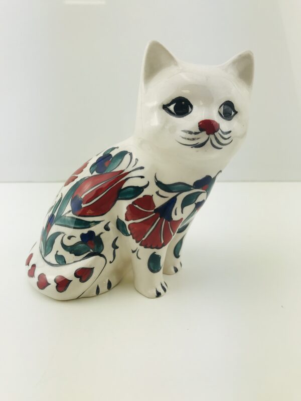 Handmade Iznik Ceramic Pet Cats, Hand Painted Lovely Cats