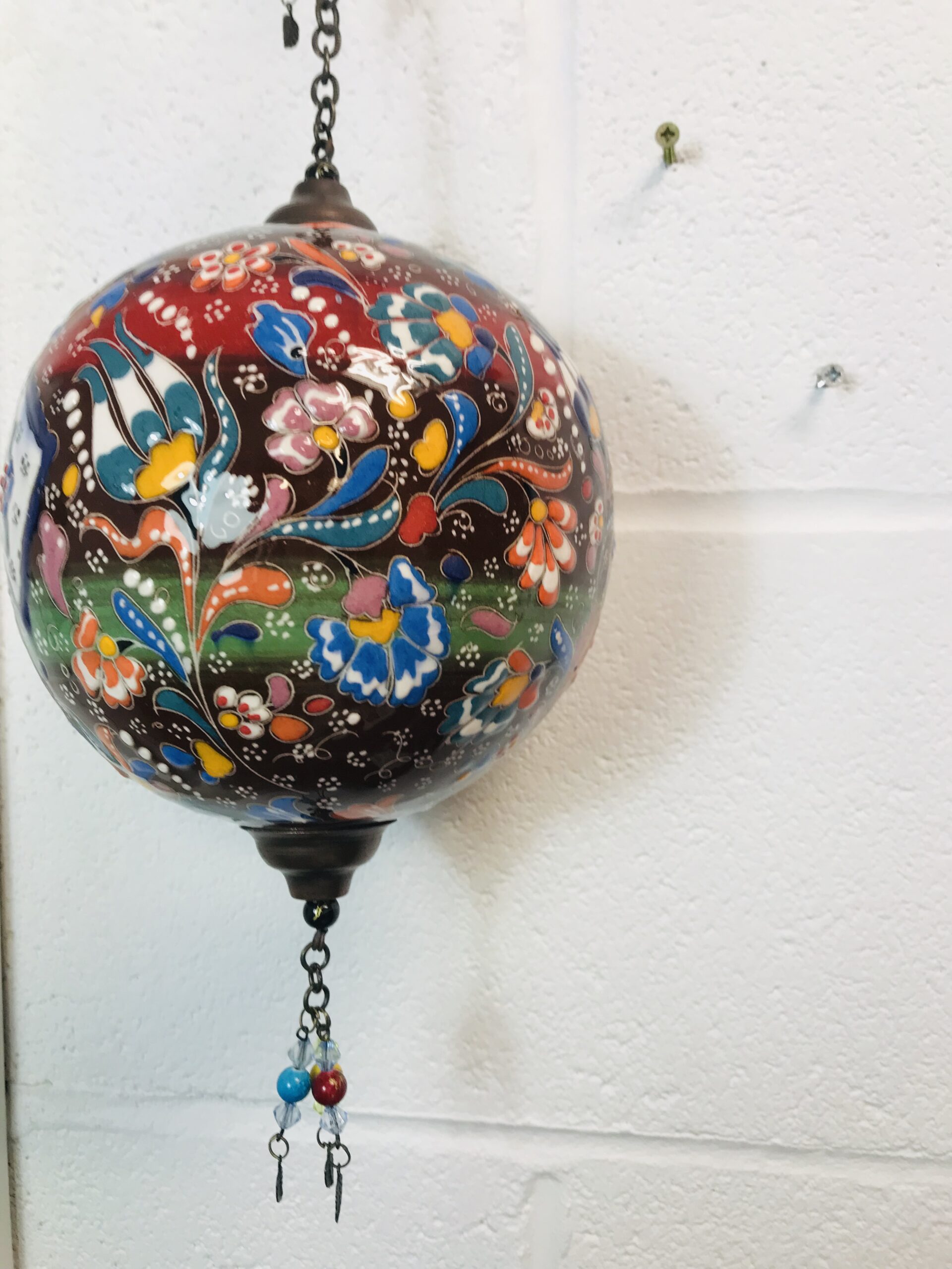 Beautiful Colorful Ball Hang - Vintage Traditional Handmade 16 cm Diameter Ball Hang - Image 6