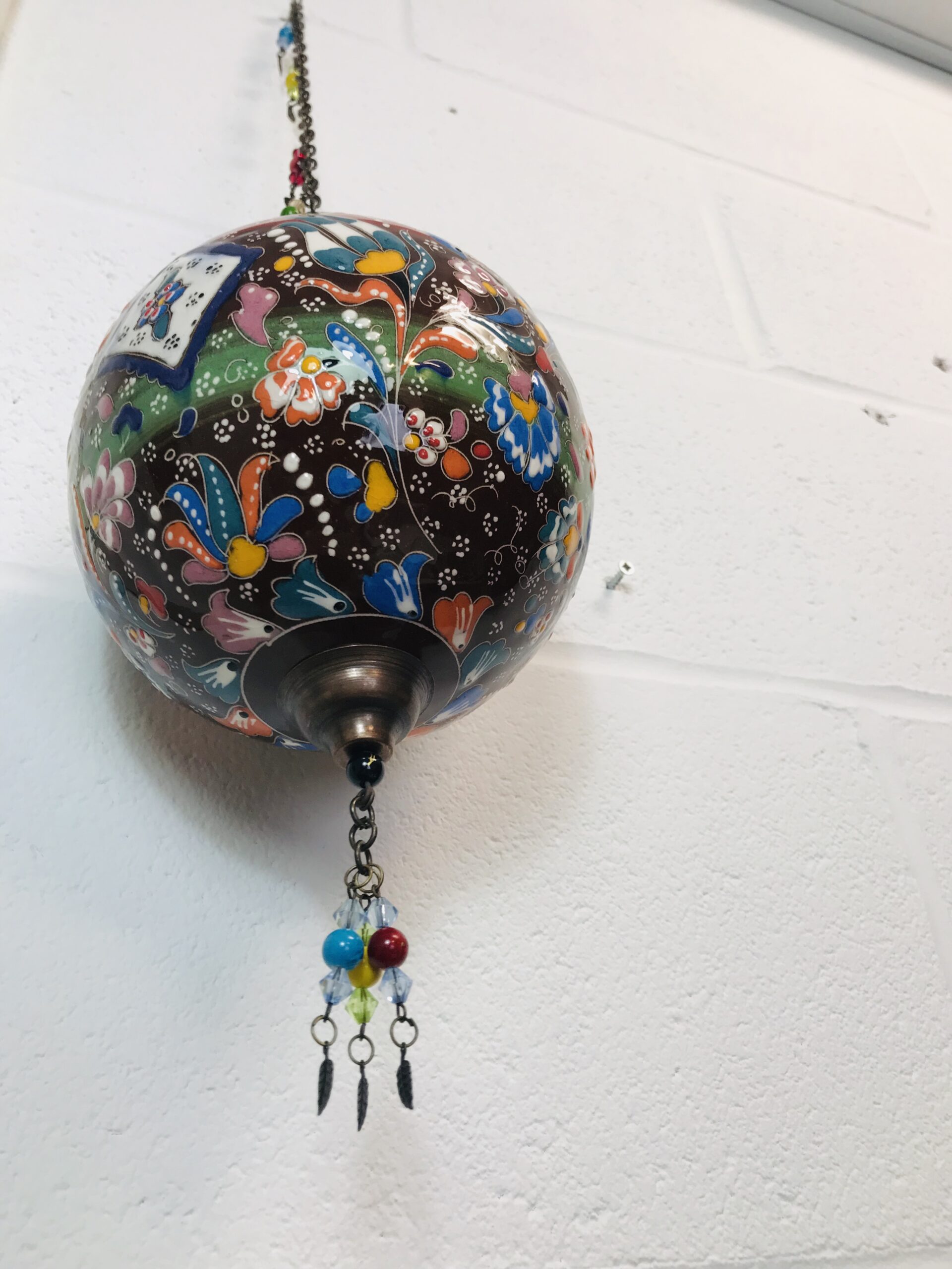 Beautiful Colorful Ball Hang - Vintage Traditional Handmade 16 cm Diameter Ball Hang - Image 3