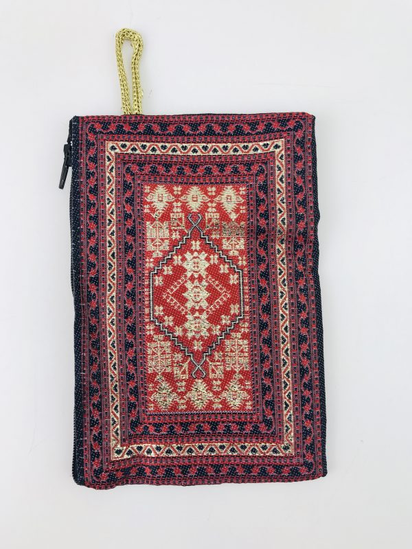 Traditional Turkish Handmade Purse with Handmade Kilim Carpet Patterns