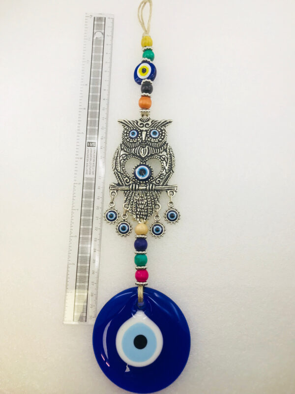 Handmade Owl / Evil Eye – Nazar Alloy Wall Hanging - Image 2