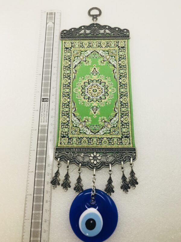 Handmade Turkish Carpet / Evil Eye – Nazar Alloy Wall Hanging - Image 2