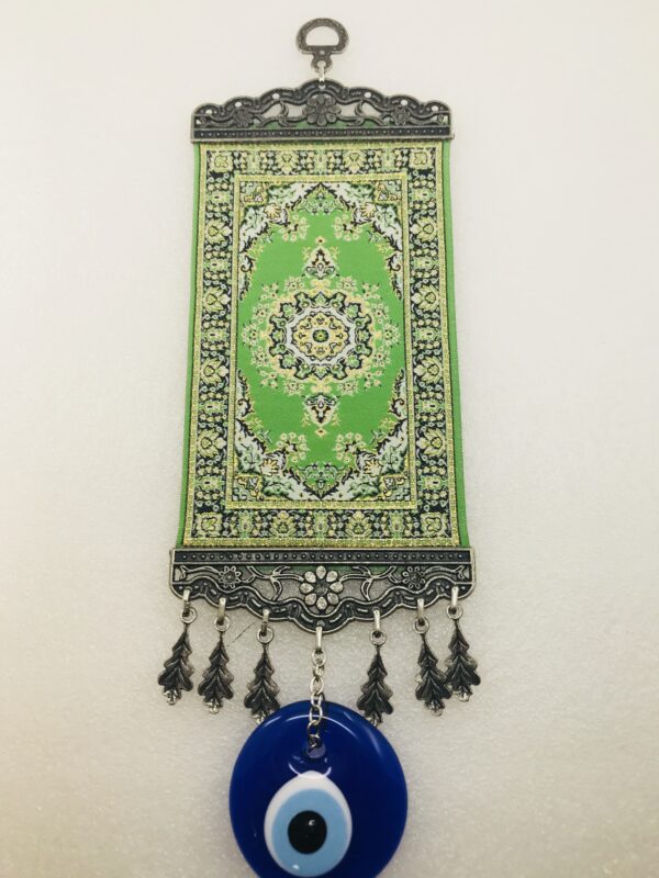 Handmade Turkish Carpet / Evil Eye – Nazar Alloy Wall Hanging