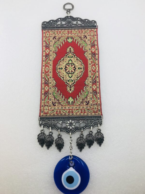 Handmade Turkish Carpet / Evil Eye – Nazar Alloy Wall Hanging