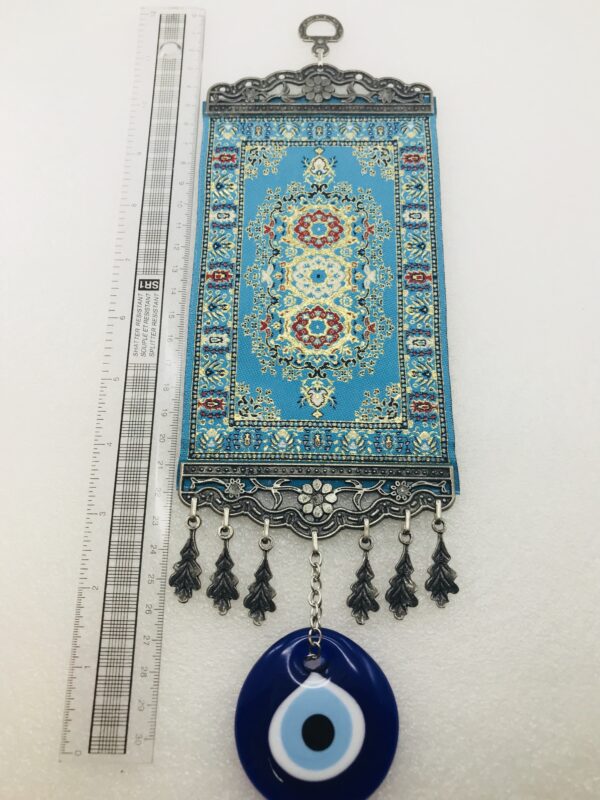 Handmade Turkish Carpet / Evil Eye – Nazar Alloy Wall Hanging - Image 4