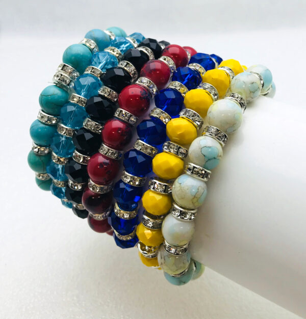 Handmade Oval Glass Bracelet Colorful Lampwork Beads - Image 2