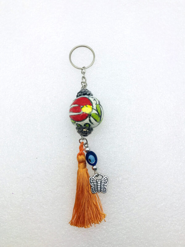 Handmade  Keychain with Lucky Evil Eye and Tassel Tail – Nazar Alloy - Image 10