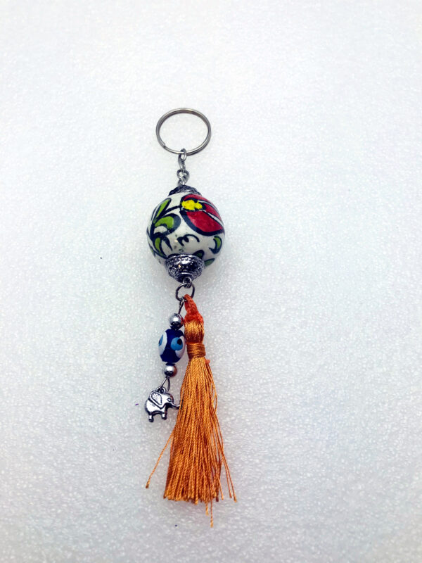 Handmade  Keychain with Lucky Evil Eye and Tassel Tail – Nazar Alloy - Image 5