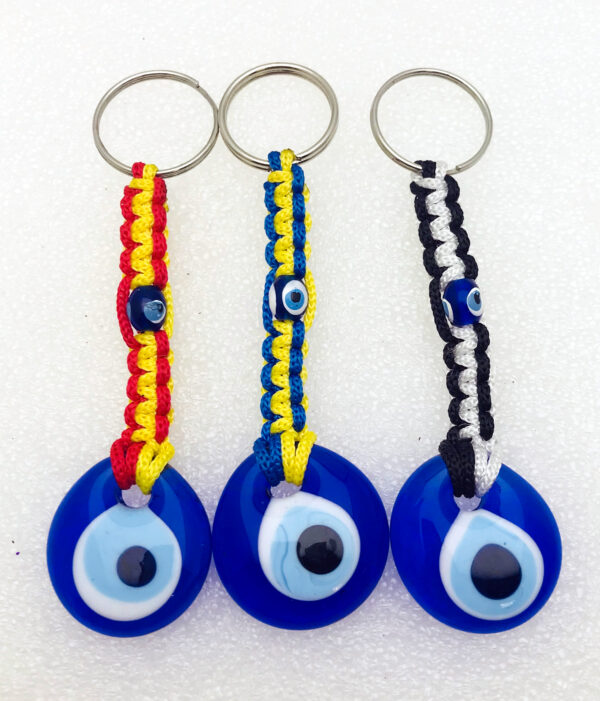 Handmade  Keychain with Lucky Evil Eye – Nazar Alloy - Image 2