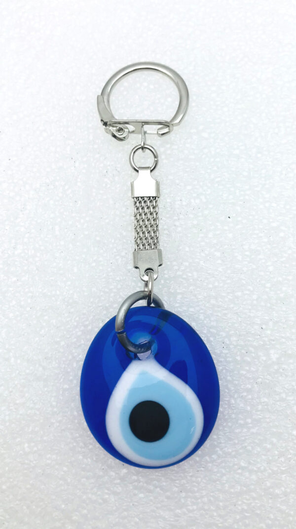 Handmade  Keychain with Lucky Evil Eye – Nazar Alloy - Image 2