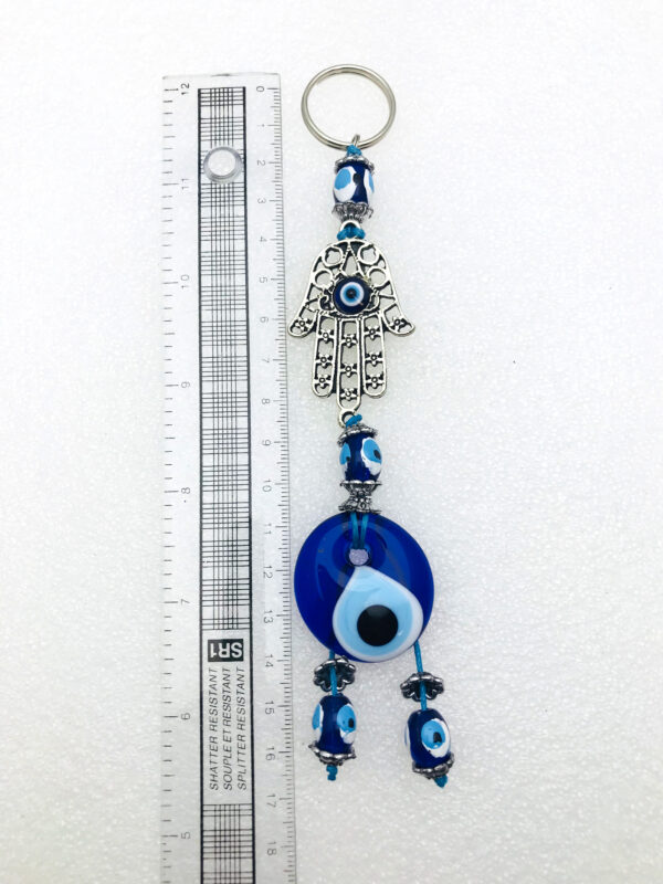 Handmade Hamsa Keychain with Lucky Evil Eye – Nazar Alloy - Image 6