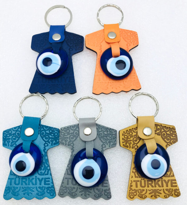 Kaftan Keyring Key Chain - Lucky Evil Eye Good Luck Charm Leather