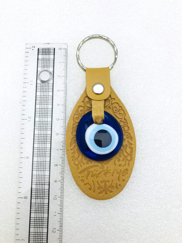 Handmade Various Leather Oval Keyring - Lucky Evil Eye Good Luck Charm - Image 4