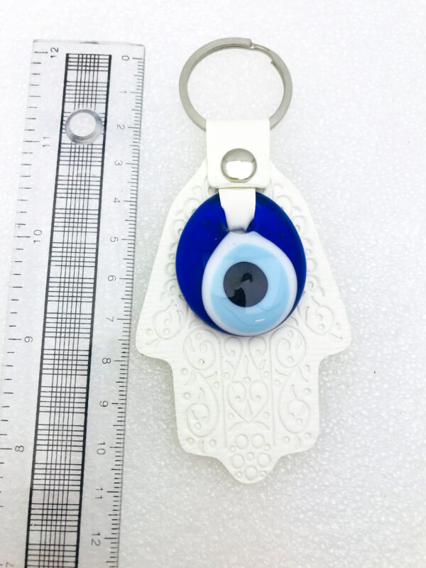 Hamsa Hand Fatima Keyring Key Chain - Lucky Evil Eye Good Luck Charm Leather - Image 4