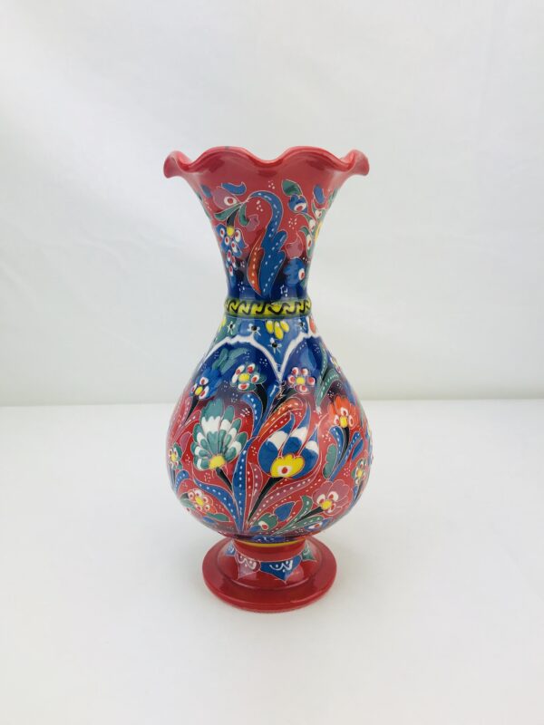 Hand Painted Ceramic Vase - Handmade Turkish Pottery - Xmas Gift