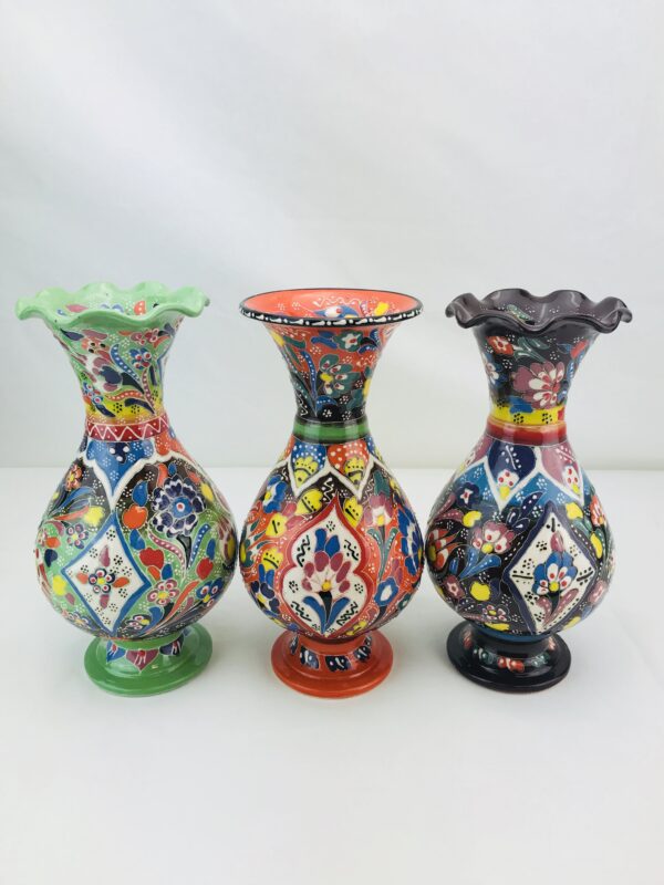 Hand Painted Ceramic Vase - Handmade Turkish Pottery - Xmas Gift - Image 6