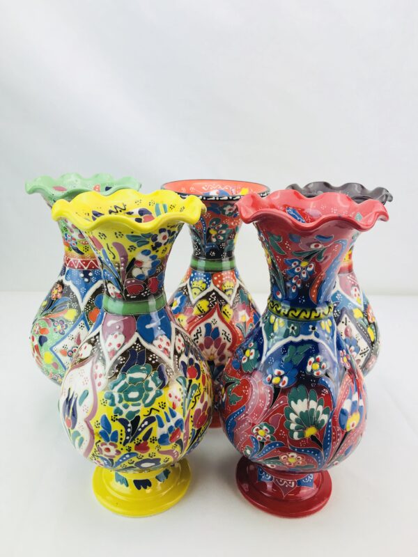 Hand Painted Ceramic Vase - Handmade Turkish Pottery - Xmas Gift - Image 7