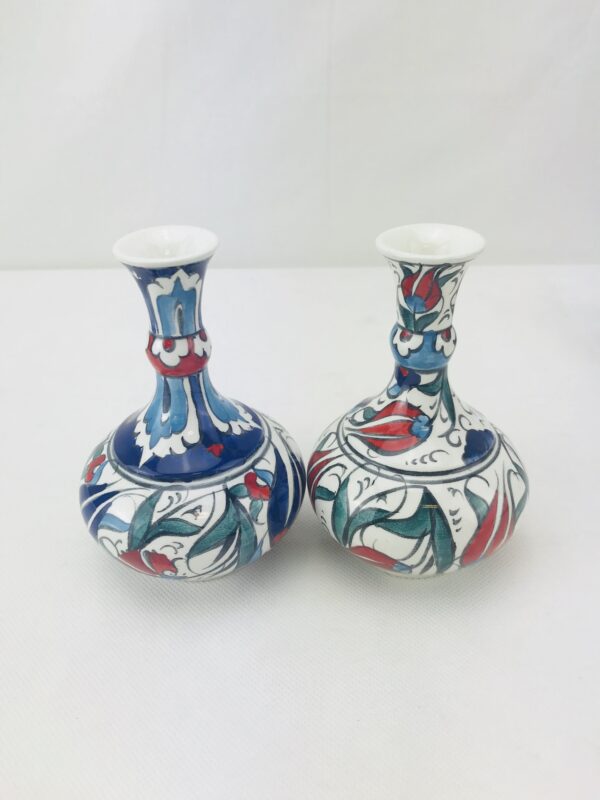 Decorative Floral Iznik Ceramic Vase / Hand-Painted Turkish / Handmade - Image 7