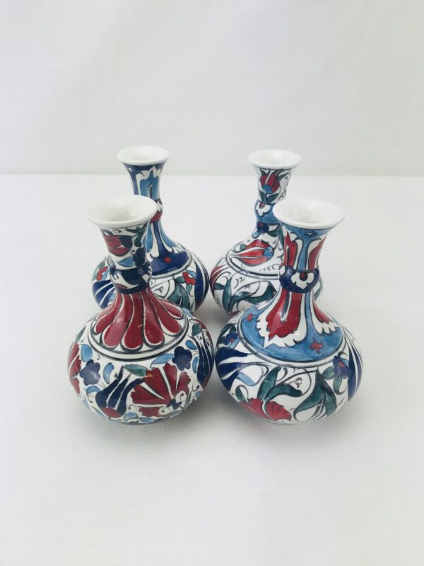 Decorative Floral Iznik Ceramic Vase / Hand-Painted Turkish / Handmade - Image 8