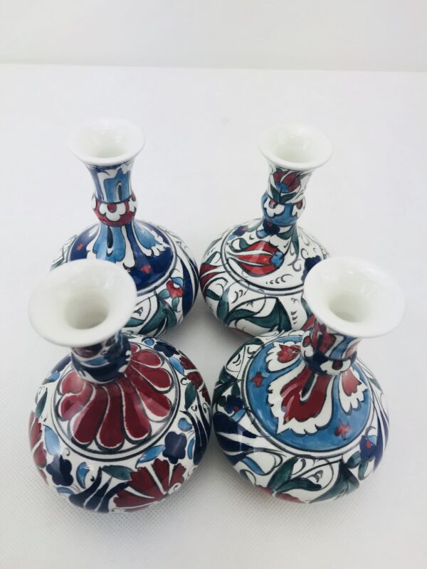 Decorative Floral Iznik Ceramic Vase / Hand-Painted Turkish / Handmade - Image 10