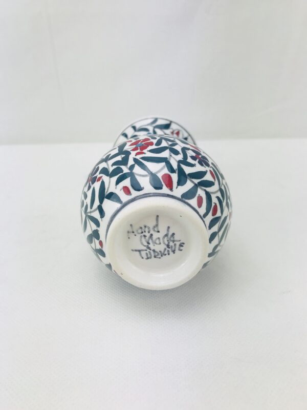 Decorative Floral Iznik Ceramic Vase / Hand-Painted Turkish / Turkish Gifts - Image 4